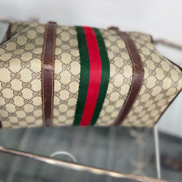 Gucci Cream and Brown Boston Bag with Iconic Design - Picture 9 of 16